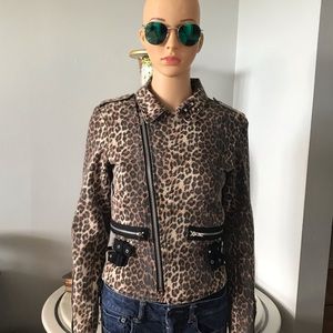 Tripp nyc Motorcycle leopard jacket-Buckle/Zipper. Size S. Including Sunglasses